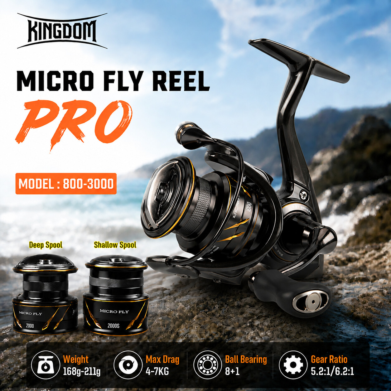 Abu Garcia Reel Revo - Carrete de Pesca Kingdom Micro Fly